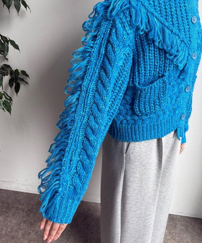 流蘇針織開衫