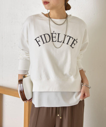 迷你毛圈植絨字母印花長袖T恤