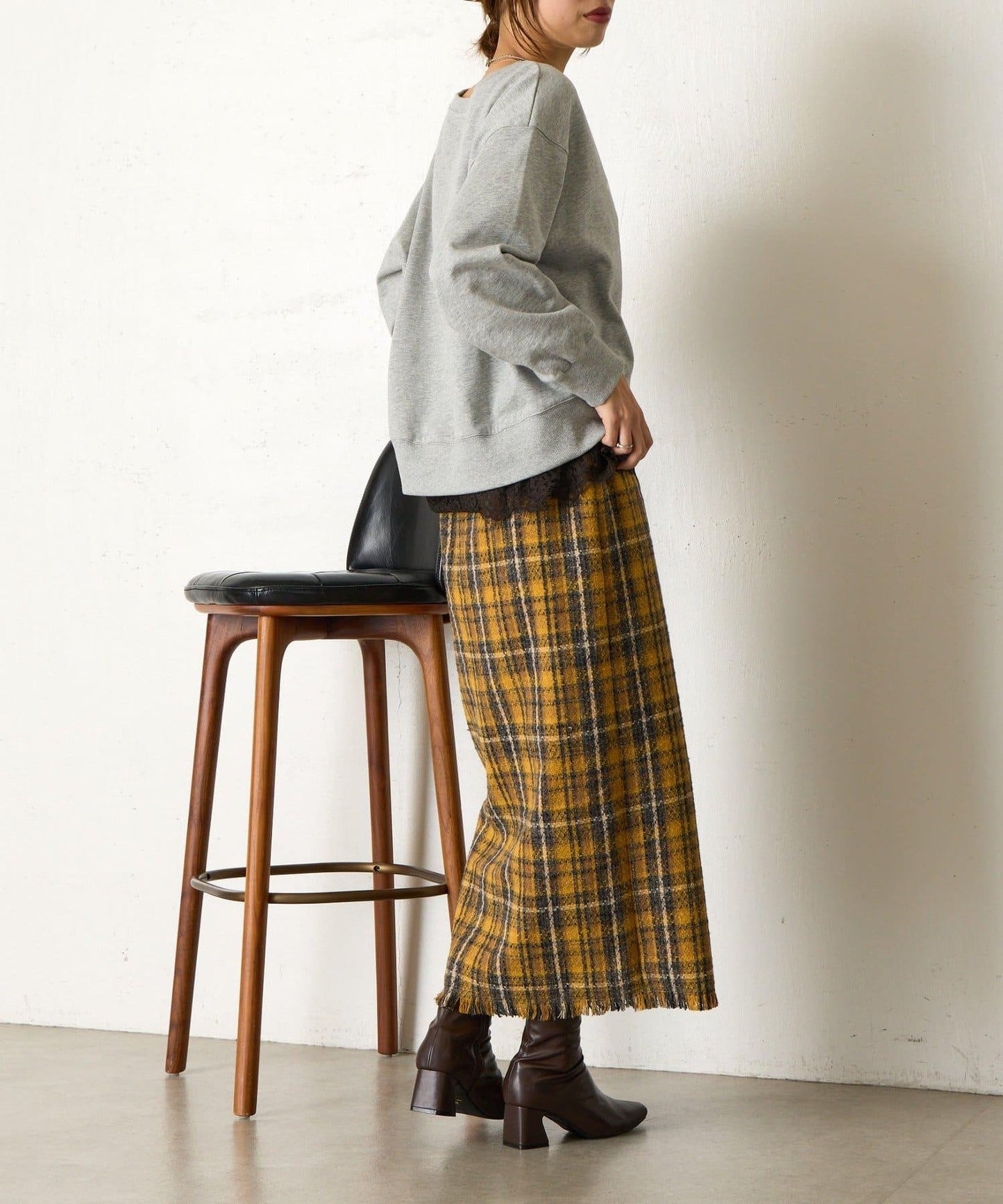 迷你毛圈植絨字母印花長袖T恤