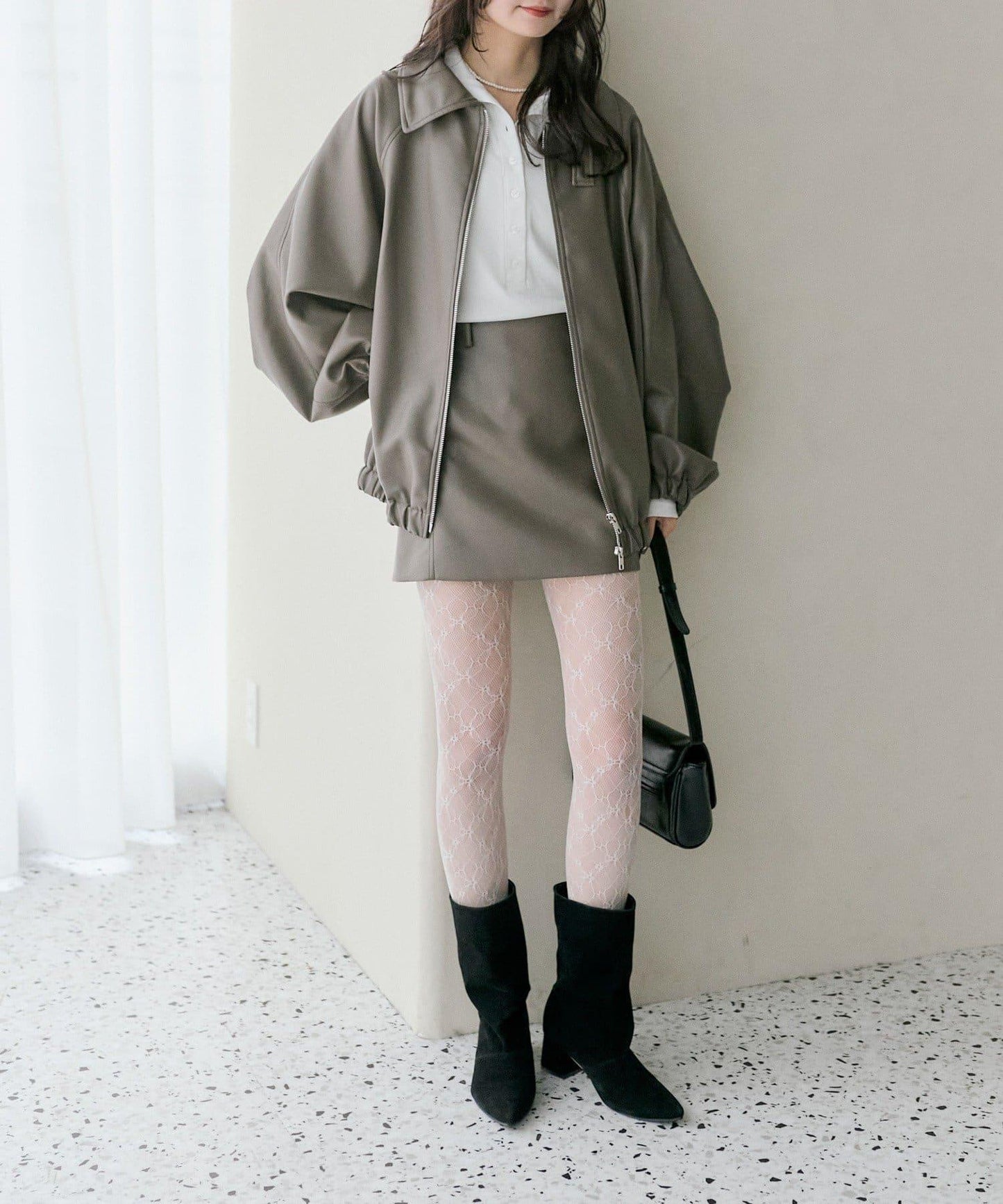 【推薦成套穿著◎】仿皮迷你裙