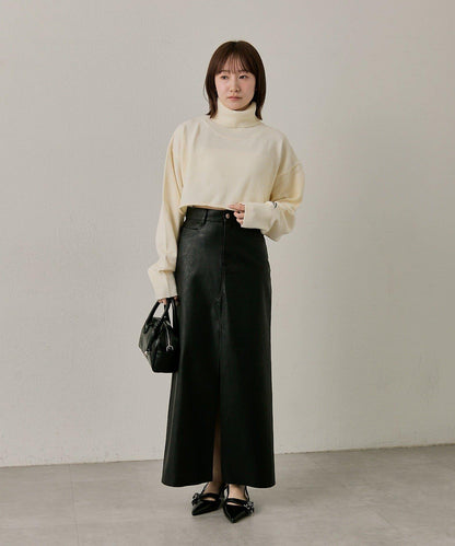 mline 短款高領針織上衣