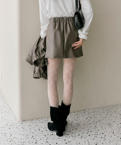 【推薦成套穿著◎】仿皮迷你裙