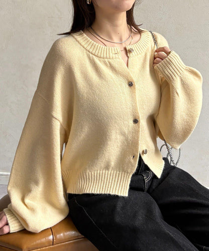 微妙色調紐扣短款開衫