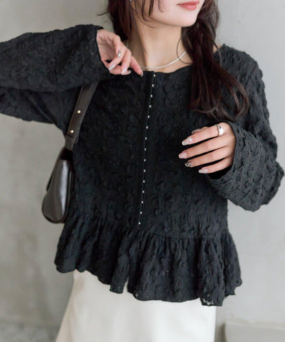 褶皺荷葉邊上衣