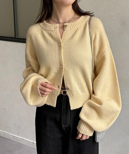 微妙色調紐扣短款開衫