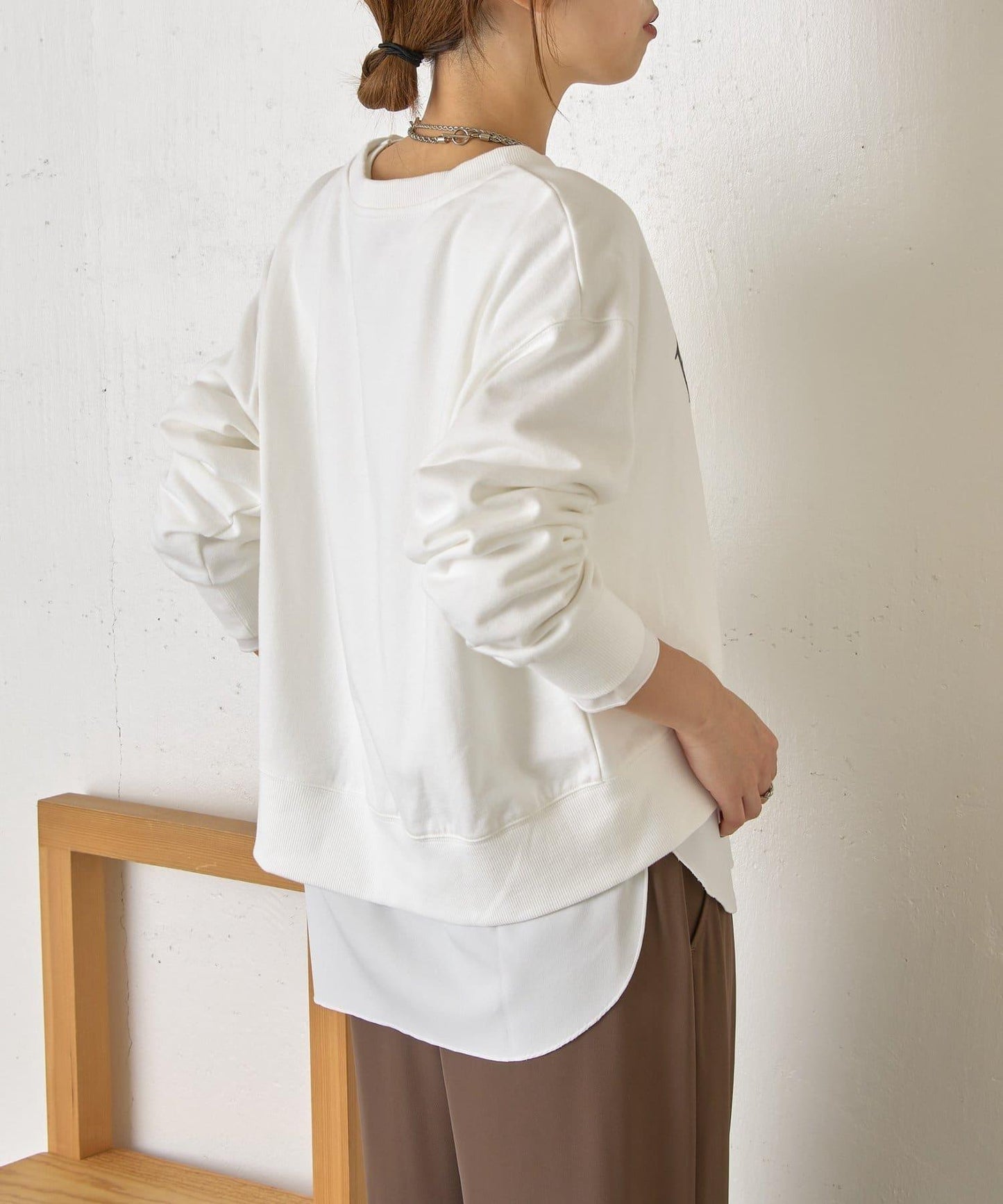 迷你毛圈植絨字母印花長袖T恤