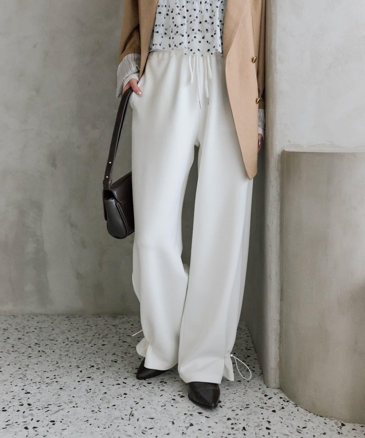 抽繩束腳休閒褲