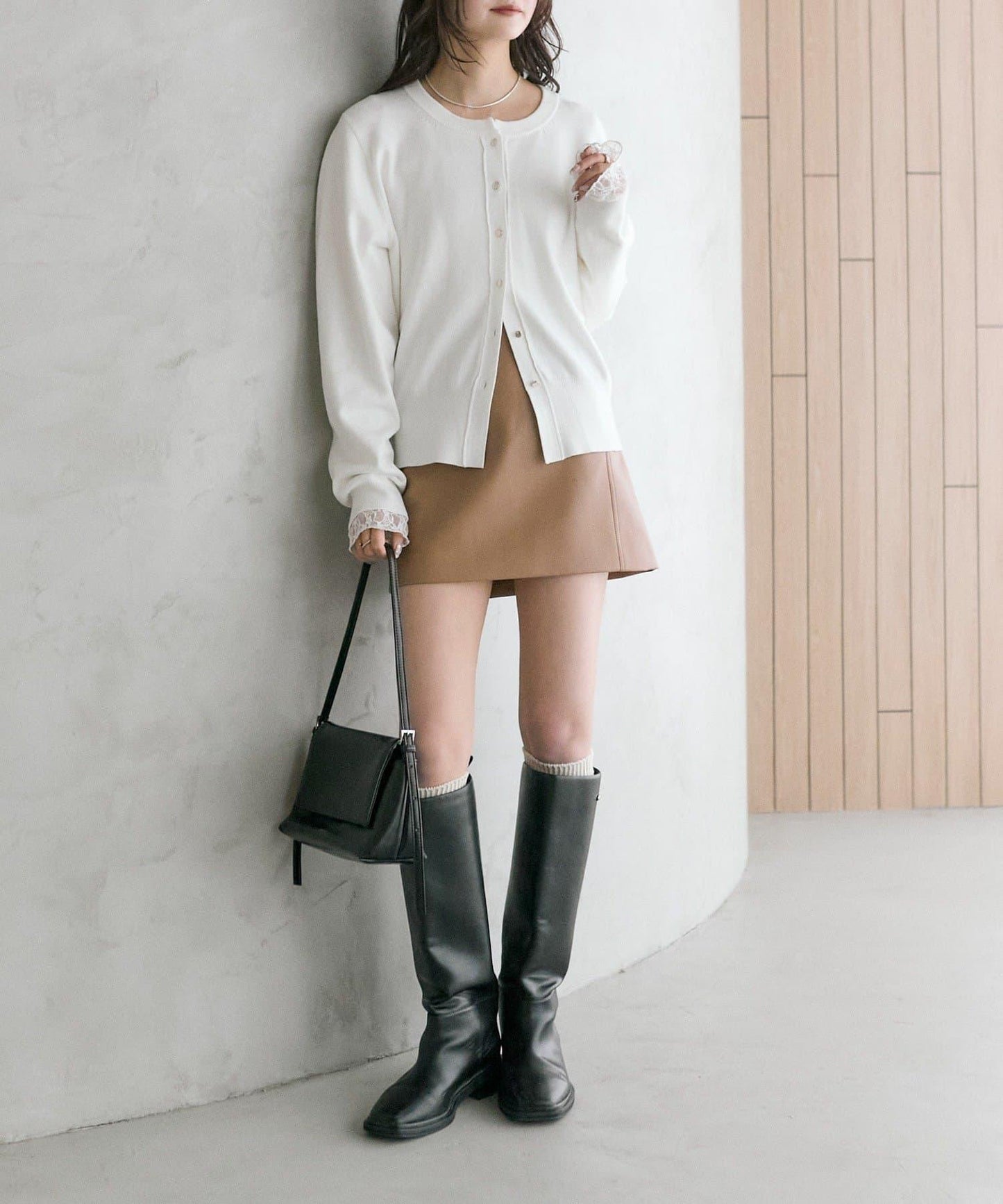 【推薦成套穿著◎】仿皮迷你裙