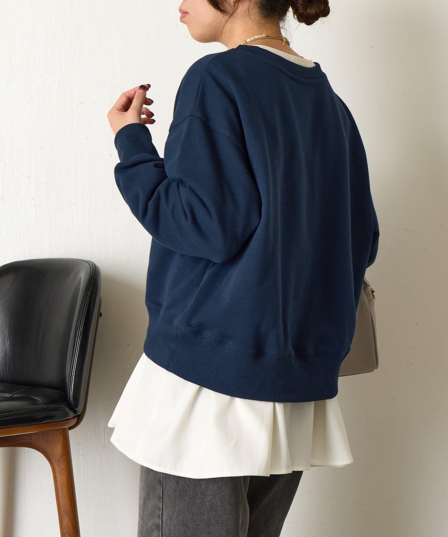 迷你毛圈植絨字母印花長袖T恤