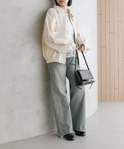 【推薦成套穿著◎】泡泡袖仿皮夾克