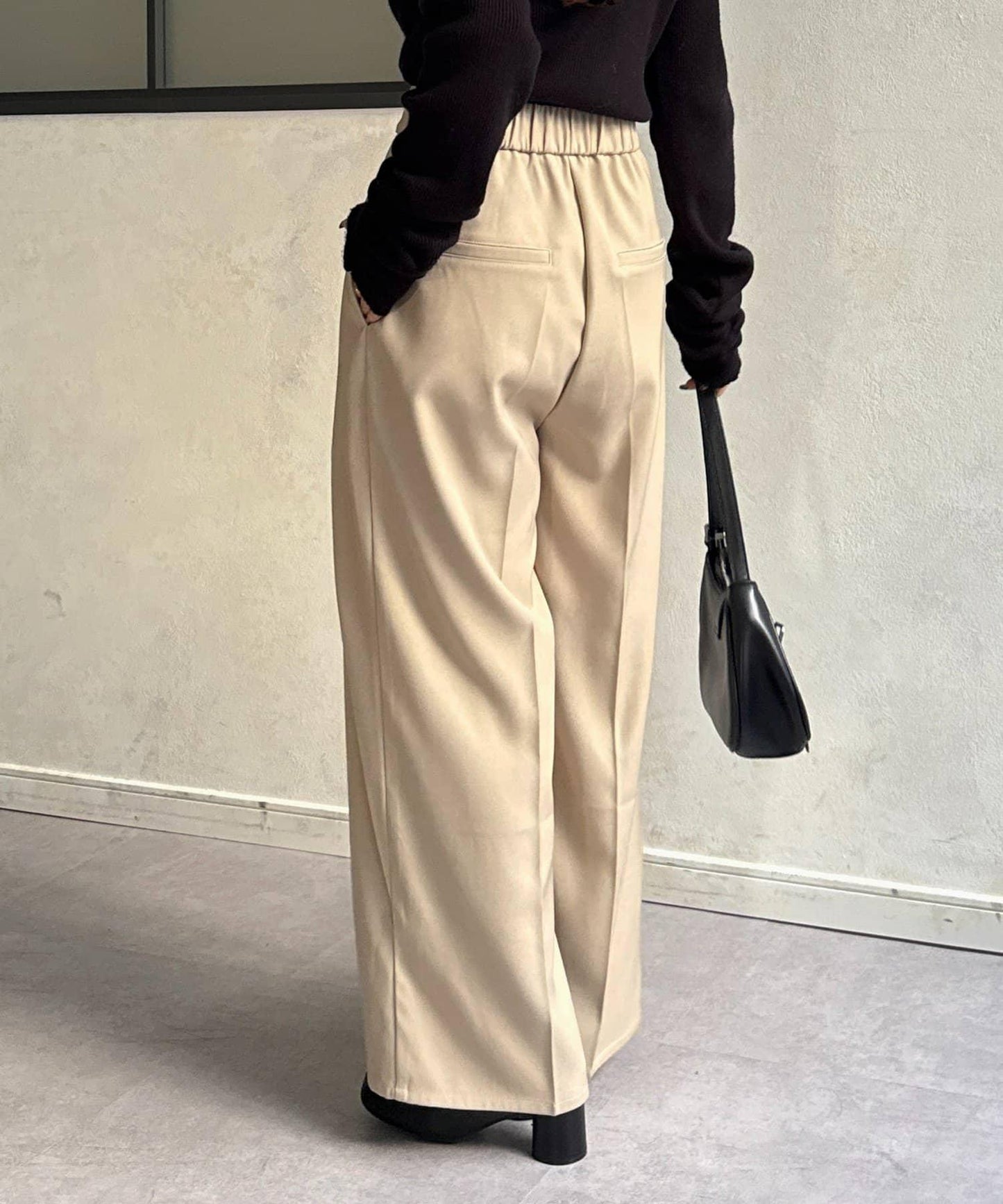 微妙色調腰帶褶皺西裝褲