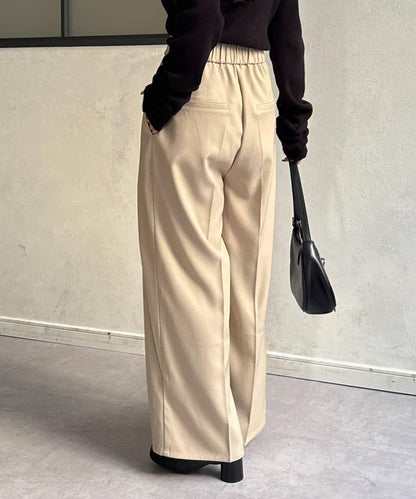 微妙色調腰帶褶皺西裝褲
