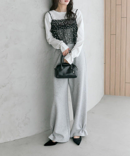 花卉網紗吊帶上衣