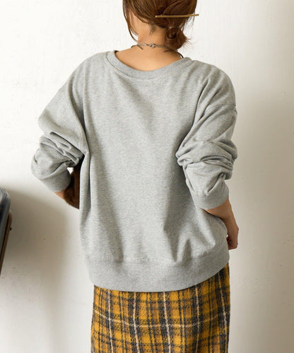 迷你毛圈植絨字母印花長袖T恤