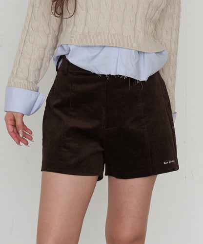 燈芯絨微型短褲