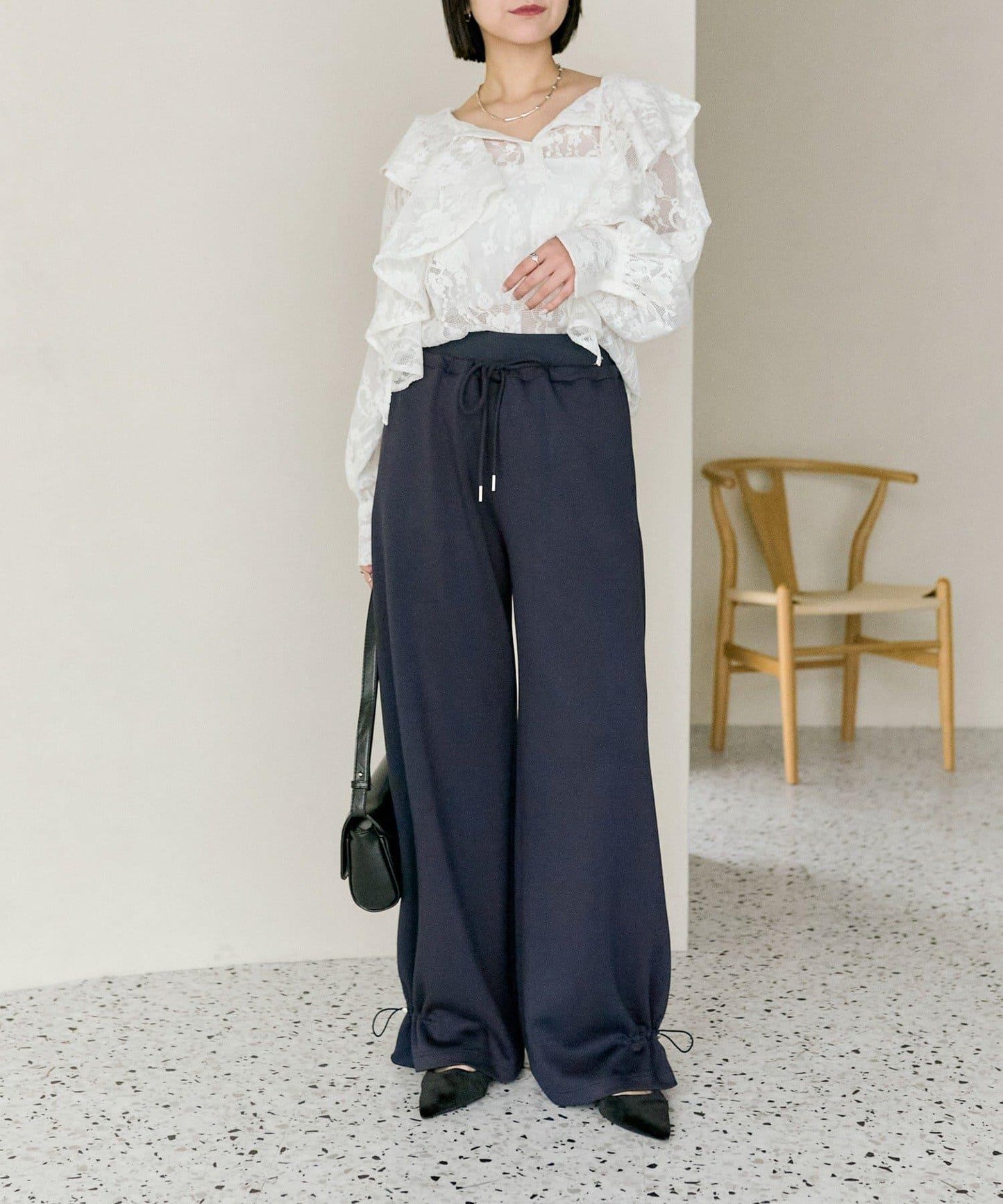 抽繩束腳休閒褲