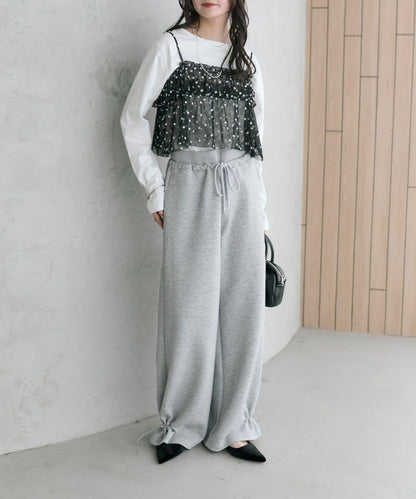 花卉網紗吊帶上衣