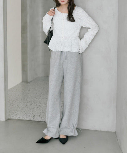 褶皺荷葉邊上衣