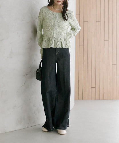 褶皺荷葉邊上衣