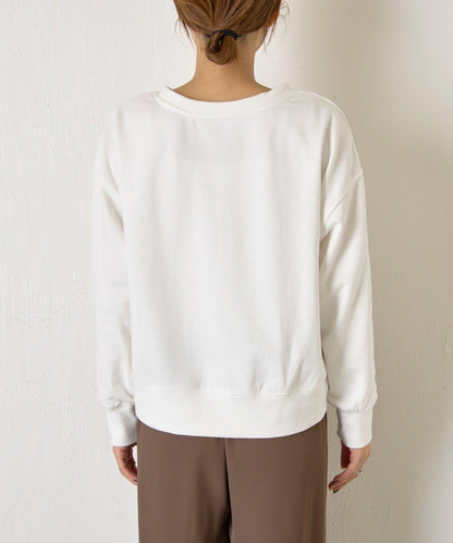 迷你毛圈植絨字母印花長袖T恤