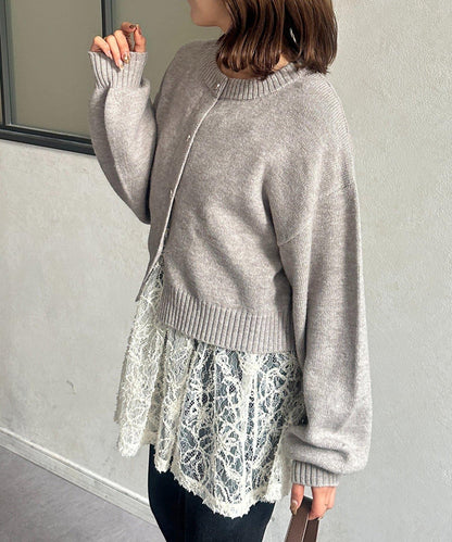 微妙色調紐扣短款開衫