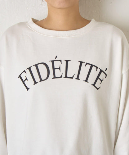 迷你毛圈植絨字母印花長袖T恤