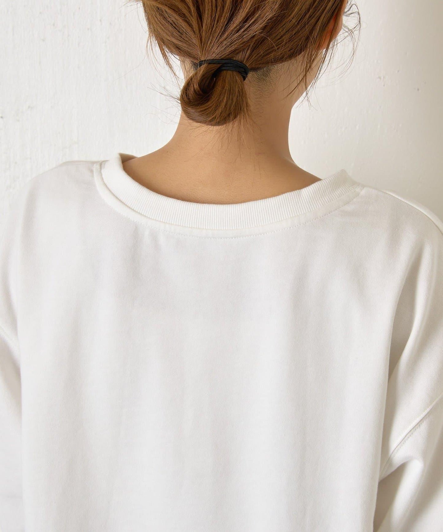 迷你毛圈植絨字母印花長袖T恤