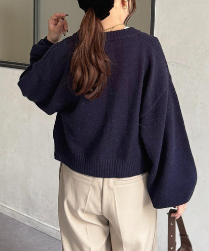 微妙色調紐扣短款開衫