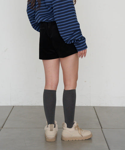 燈芯絨微型短褲