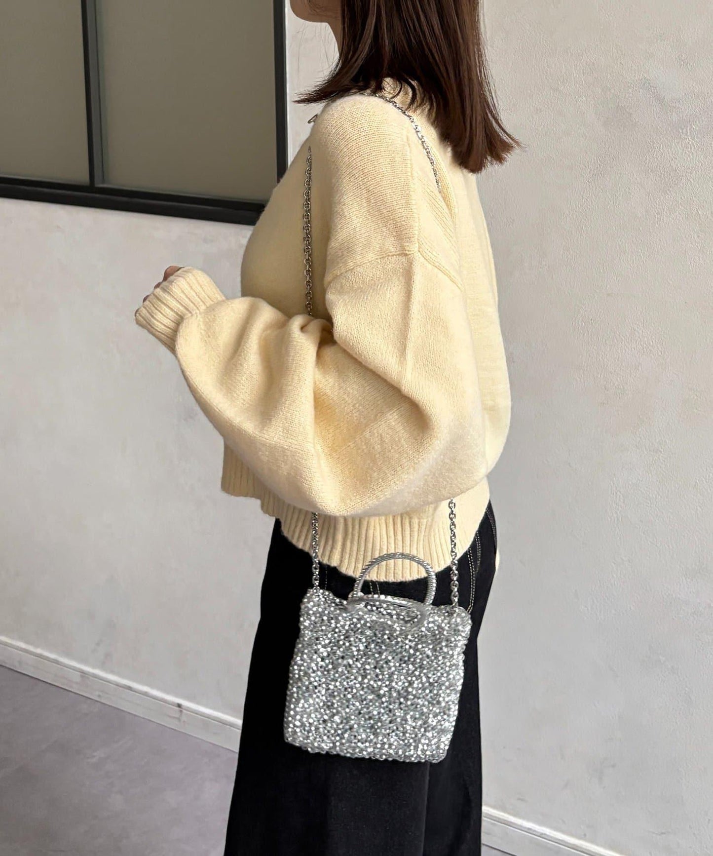 微妙色調紐扣短款開衫