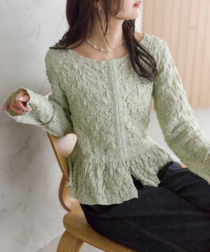 褶皺荷葉邊上衣