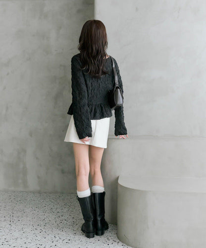 褶皺荷葉邊上衣