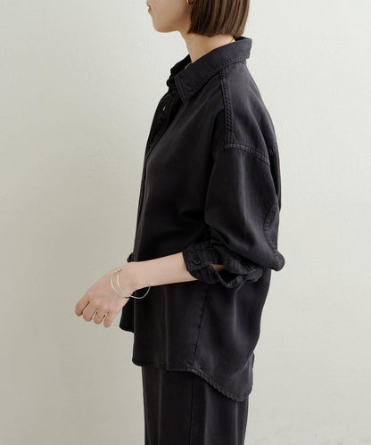 【可搭配套裝穿著◎】刺繡天絲柔軟寬鬆襯衫