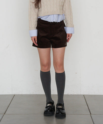 燈芯絨微型短褲