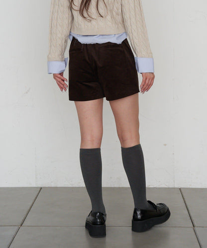 燈芯絨微型短褲