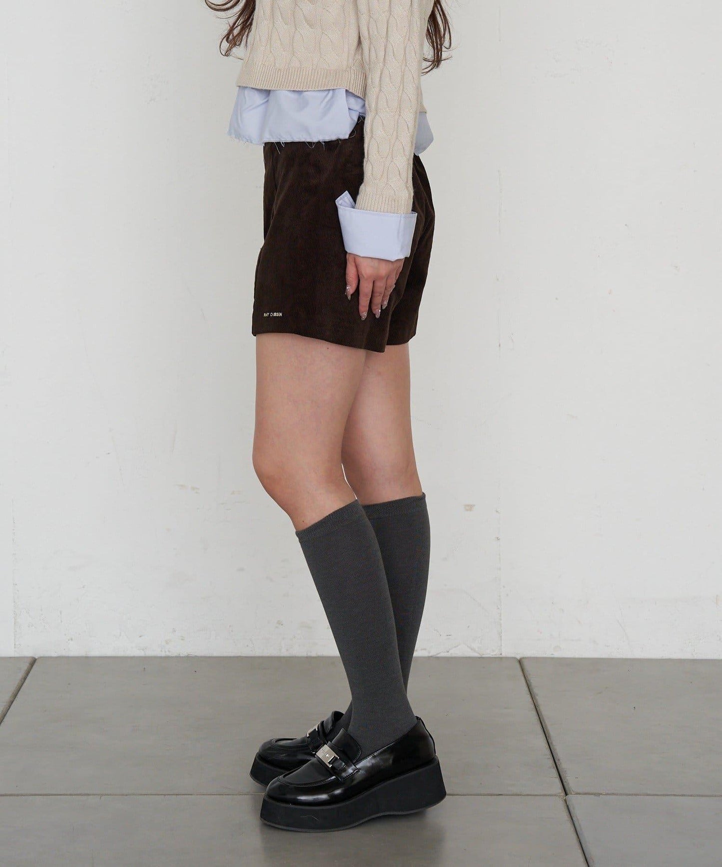 燈芯絨微型短褲