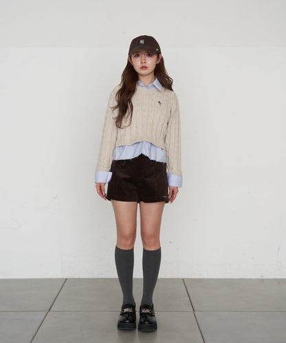 燈芯絨微型短褲