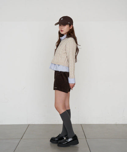 燈芯絨微型短褲