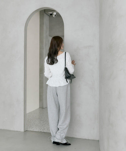 褶皺荷葉邊上衣