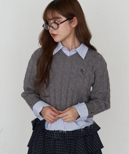 襯衫領針織毛衣