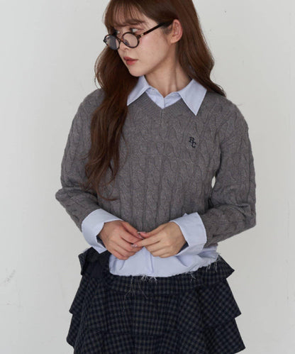 襯衫領針織毛衣