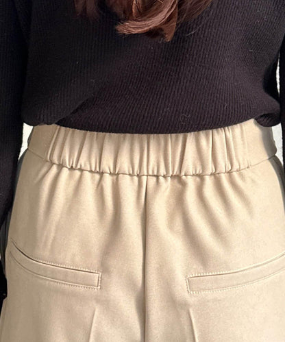 微妙色調腰帶褶皺西裝褲