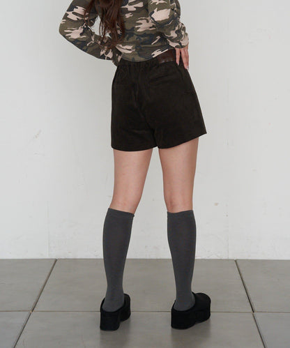 燈芯絨微型短褲
