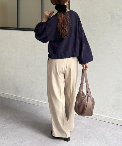 微妙色調紐扣短款開衫