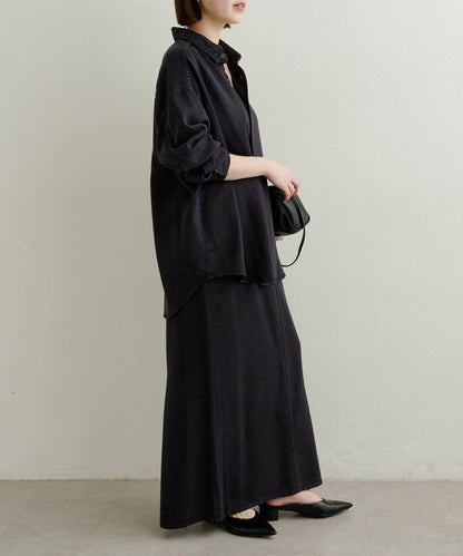 【可搭配套裝穿著◎】刺繡天絲柔軟寬鬆襯衫