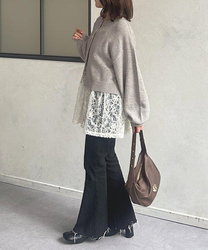 微妙色調紐扣短款開衫