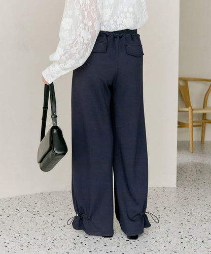 抽繩束腳休閒褲