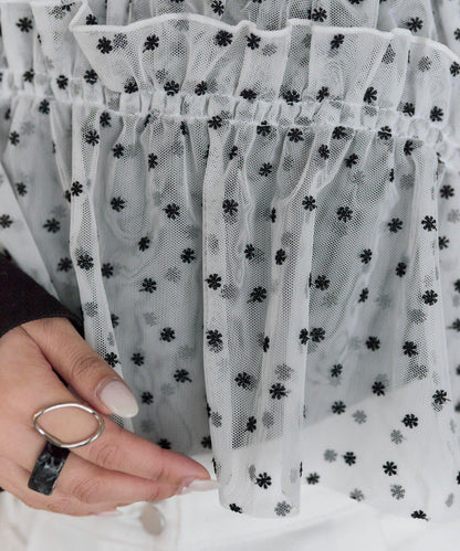 花卉網紗吊帶上衣