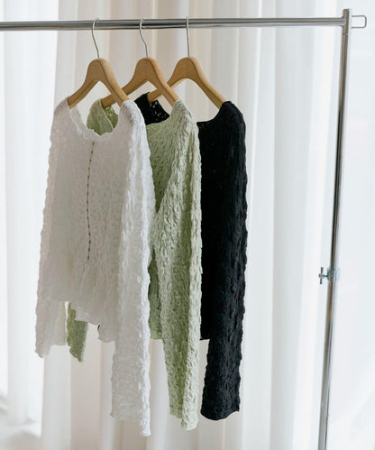 褶皺荷葉邊上衣