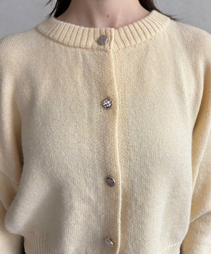 微妙色調紐扣短款開衫